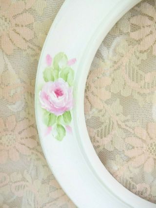 byDAS ROMANTIC PINK ROSE PLATE FRAME hp hand painted chic shabby vintage cottage 4