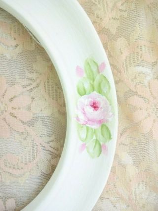 byDAS ROMANTIC PINK ROSE PLATE FRAME hp hand painted chic shabby vintage cottage 5