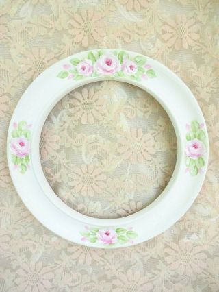 byDAS ROMANTIC PINK ROSE PLATE FRAME hp hand painted chic shabby vintage cottage 6