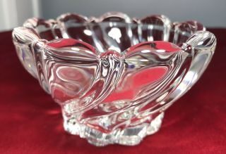 Trio Mikasa Crystal Peppermint SWIRL Bowl Candy Dish Green Clear 1997 Vintage 8