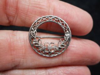 Authentic Vintage Edwardian Sterling Silver Filigree Wreath Brooch/pin