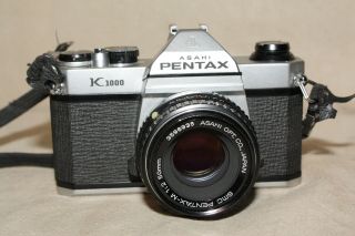 Pentax K1000 35mm Camera With 50/2 Lens Very Good 8649