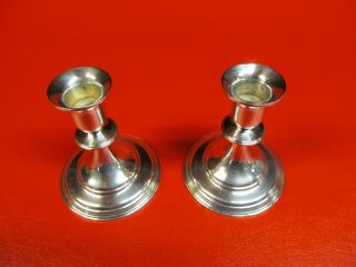 Lovely vintage Sterling Silver Weighted Candle Holders. 3