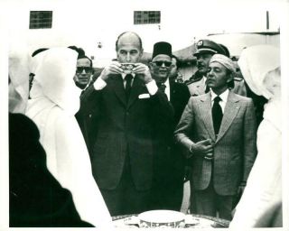 President Giscard And King Hassan Of Morocco - Vintage Photo