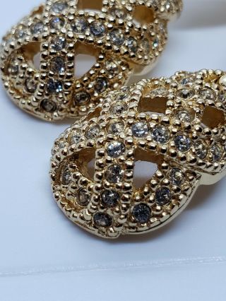 Vintage Christian Dior 14k Post Crystal Gemstone Modernist Dangle Earrings &Card 6