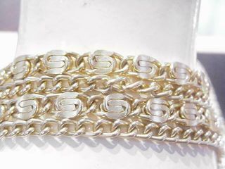 Vintage Paper Clip Chain Necklace Bracelet Set (4) Strand - Sarah Coventry Aluminu