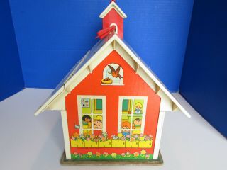Vintage Fisher Price Little People School House 100 Complete,  BUS Play Family 4