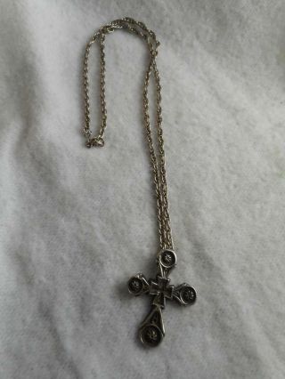 Vtg 1992 Mma Metropolitan Museum Of Art Silver Tone Byzantine Cross Necklace