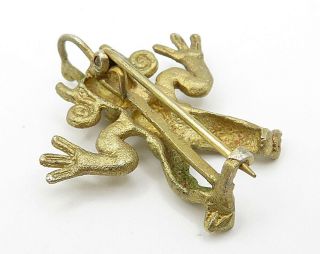 18K Gold & 925 Sterling Silver - Vintage Petite Tribal Figure Brooch Pin BP1857 3