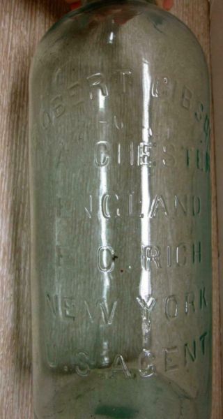 Vintage Apothecary Bottle.  Robert Gibson.  Manchester.  England.  12.  5 "