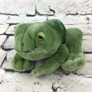 Vintage Dakin Frog Plush Green Spotted Toad Stuffed Animal Soft Toy