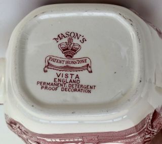 Vintage MASONS Vista pink Landscape Leaves Coffee Pot - England NR 4