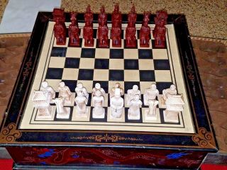 Vintage Hand - Crafted Chess Set - China Medieval Theme 17 X 17 X 6
