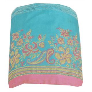 Sanskriti Vintage Blue Sari Border Woven Brocade Craft Trim Sewing Decor Lace 5