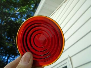 Vintage Automobile Red Glass Tail/ Stop Light Cover Lens