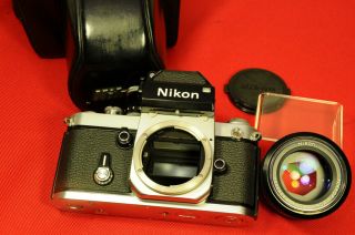 Nikon F2 Outfit With Camera,  Dp - 1,  Nikkor 50mm F/1.  4 Lens And Case,  Very