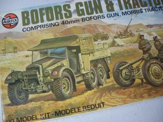 Vintage Airfix Bofors & Morris Tractor Model Kit