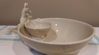 Vintage Fitz and Floyd Kangaroo Chip and Dip Serving Dish (Adorable) 6
