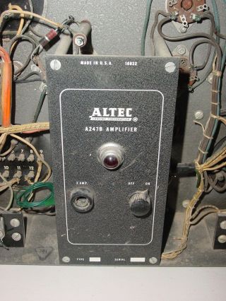 Single 40 ' s ALTEC A247B mono 807 Tube AMP Hollywood western electric theater 2