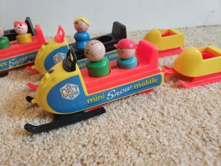 Vintage Fisher Price Snowmobiles w little people 2
