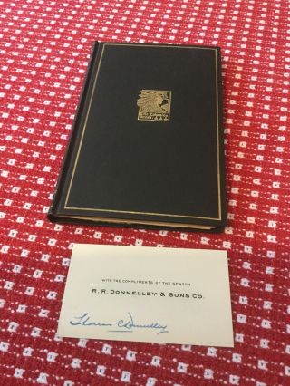 Fruits Of Solitude,  1906 Lakeside Press,  William Penn,  With Signed Printer Card