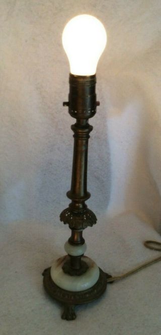 Vintage brass and marble small footed Table Lamp Base - 15 