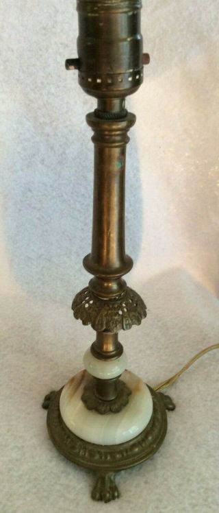 Vintage brass and marble small footed Table Lamp Base - 15 
