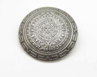 HECHO EN MEXICO 925 Silver - Vintage Calendar Style Dome Brooch Pin - BP1580 2