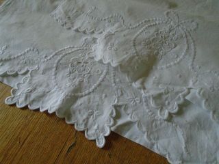 Antique / Vintage Long Cotton Pillowcases - Hand Embroidered