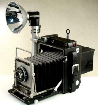 Speed Graphic 4x5 Camera,  135mm/4.  7 Optar Lens,  Case,  Flash,  Many Accessories
