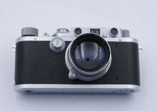 Leica IIIA 35mm Rangefinder Camera W/ Cases And Summitar 5cm Lens 2
