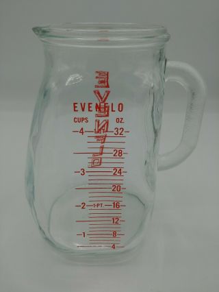 Evenflo Baby Milk Formula Glass Measuring Pitcher 1 Qt.  4 Cup 32 Oz Vintage 2