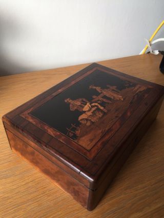 Antique / Vintage Wood Inlay Marquetry Box 4