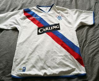 Glasgow Rangers Fc - Size L - 2004 - 2005 Vintage Carling Away Kit Football Shirt