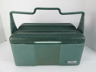Vintage Aladdin Stanley Lunch Box Cooler Container With Lid Green