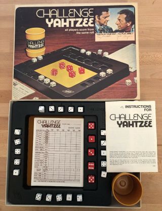 Vintage Yahtzee 1978 Lowe Challenge Yahtzee Board Game & Pads Complete