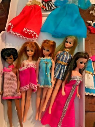 Vintage Topper Dawn Dolls With Case Clothes Shoes Stands More