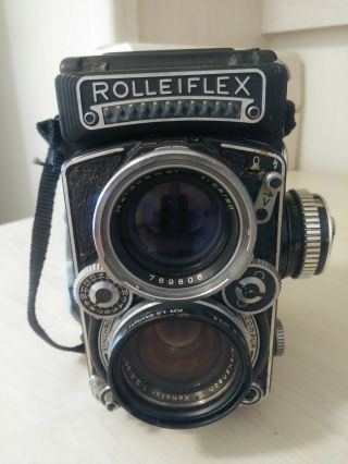 Rolleiflex 2.  8e 80mm F/2.  8 Xenotar Medium Format Tlr Film Camera Dbp Dbgm