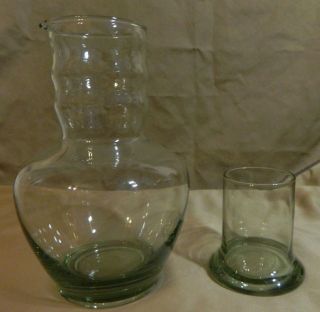 Vintage Art Deco Dunbar Glass Co.  Bedside Carafe Water Pitcher With Tumbler