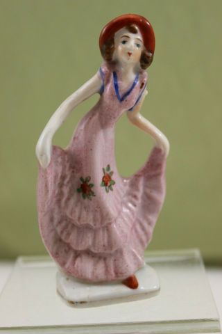 Vintage Occupied Japan Porcelain Figurine Lady Holding Dress