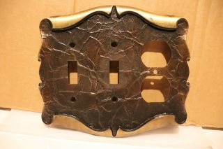 Vintage Amerock Carriage House 2 Toggle 1 Outlet Switch Cover Plate Combo