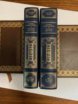 The Great Books Franklin Library Leather Bound Summa Theologica 2 Vol Book Set
