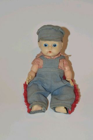 Vintage Vogue Jimmy Baby Doll 8 " Ginnette Ginny Brother Boy Conductor Hat