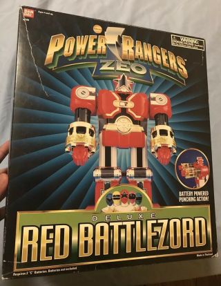 Deluxe Red Battlezord Vintage Bandai Power Rangers Zeo Zord W/ Box 1996