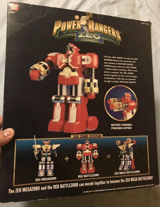 Deluxe Red Battlezord Vintage Bandai Power Rangers Zeo Zord w/ Box 1996 3