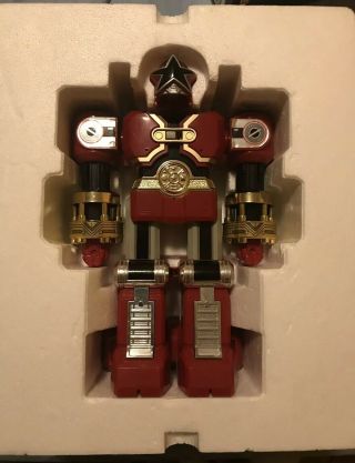 Deluxe Red Battlezord Vintage Bandai Power Rangers Zeo Zord w/ Box 1996 4