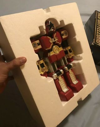 Deluxe Red Battlezord Vintage Bandai Power Rangers Zeo Zord w/ Box 1996 7