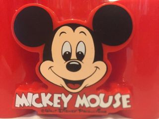 Vintage Retro Walt Disney Souvenir Micky Mouse Red Pencil Holder Desk Cady 3