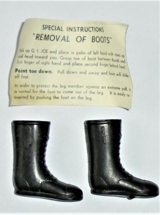 Vtg 1964 G I Joe Boots & Removal Instructions 12 " Doll Military Clothes Hongkong