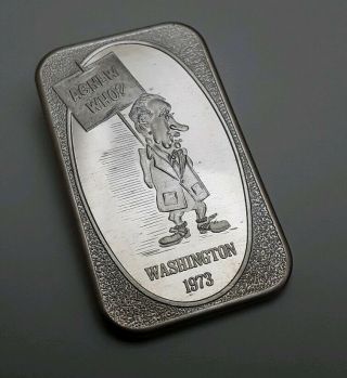 Agnew Who? Rare Vintage 1 Troy Oz.  999 Fine Silver Art Bar Ussc Low Mintage